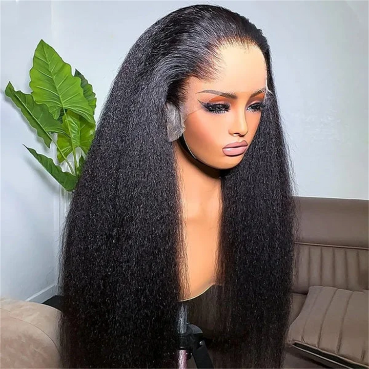 Msgem M-Shaped Hairline Kinky Straight 13x6 HD Lace Frontal Wig Lagos Hairline Wigs