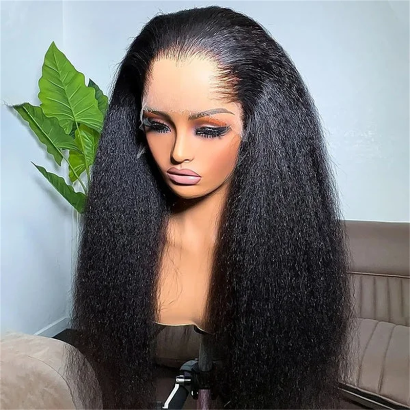 Msgem M-Shaped Hairline Kinky Straight 13x6 HD Lace Frontal Wig Lagos Hairline Wigs
