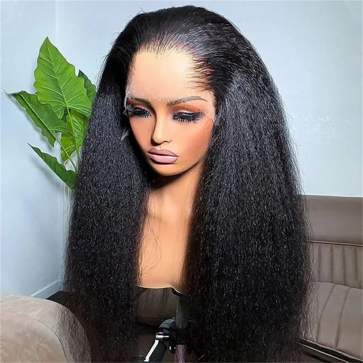 Msgem M-Shaped Hairline Kinky Straight 13x6 HD Lace Frontal Wig Lagos Hairline Wigs