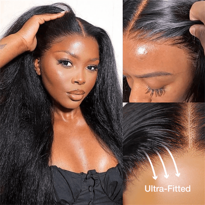 Yaki Straight Human Hair Wigs Transparent 13x4 Lace Front Wigs Pre Plucked - Msgem Hair